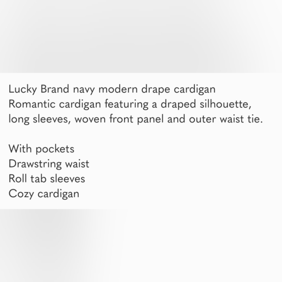 Bundle Only: Lucky‎ Brand Open Front Adjustable Tie-Waist Cardigaan Blue Sz XS. - Picture 12 of 12